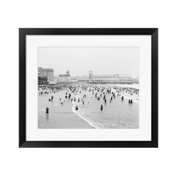 Coney Island New York Black and White Framed Print