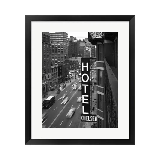 Chelsea Hotel New York Black and White Framed Print