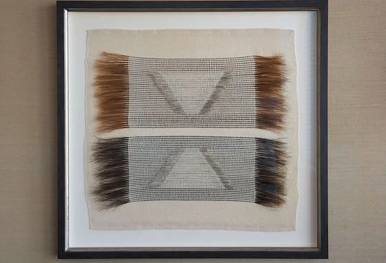 Handmade Horse Hair Woven Framed Wall Hangings Artist Collab Alexandra Kohl
