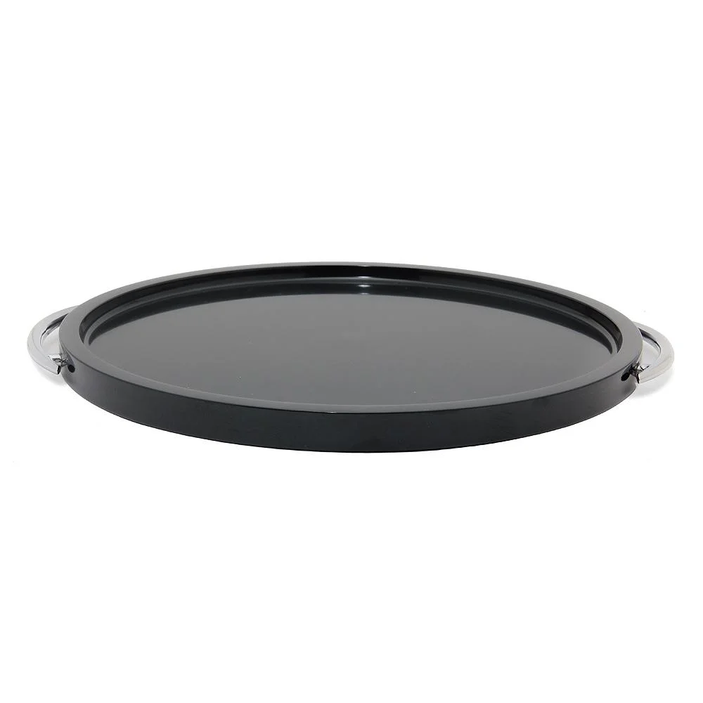 Round Solid Marble Designer Serve Tray Jet Black