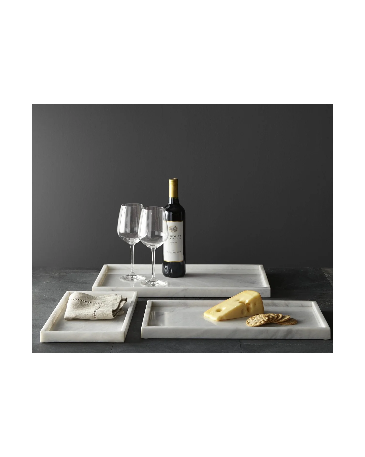 Wine and Cheese White Pearl Marble Trays