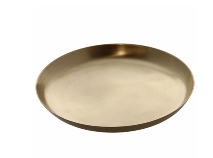 stain finish polished brass modern serve tray