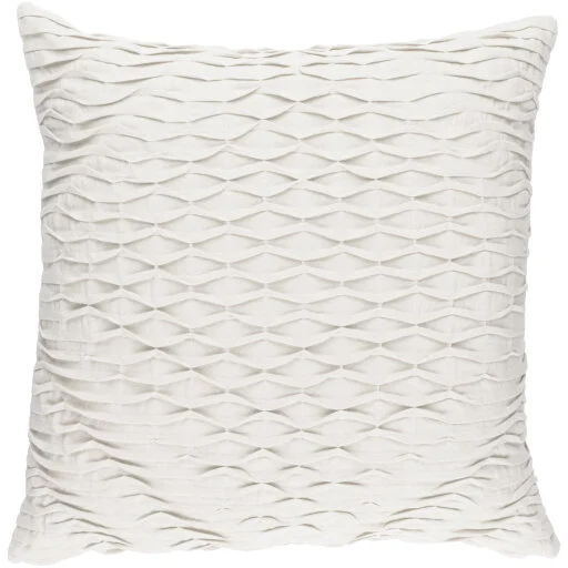 Baker Pleated Ligth Grey Cotton and Linen Throw Pillow
