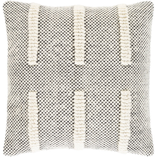 Harlow Woven Pillow Grey Natural Stripe 20x20