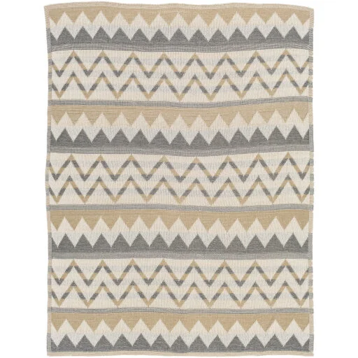 Indio Desert Neutral Chevron Throw Tan, Ivory, Light Grey
