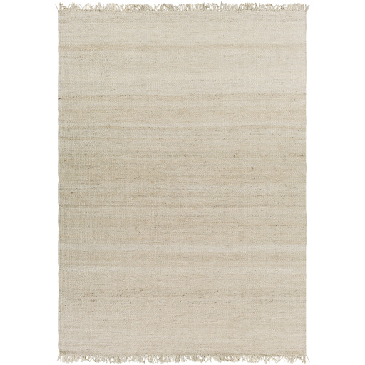 Bleached Natural Jute Fringe Area Rug