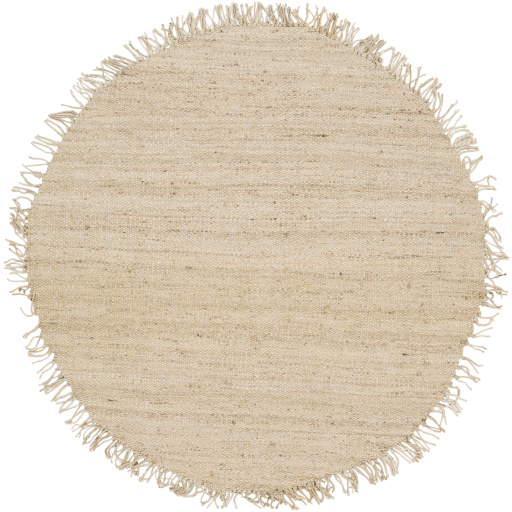 Bleached Natural Jute Fringe Indoor Round Rug