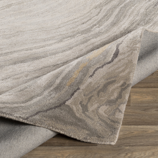 Marbled Neutral Swirl Wool Viscose Indoor Rug