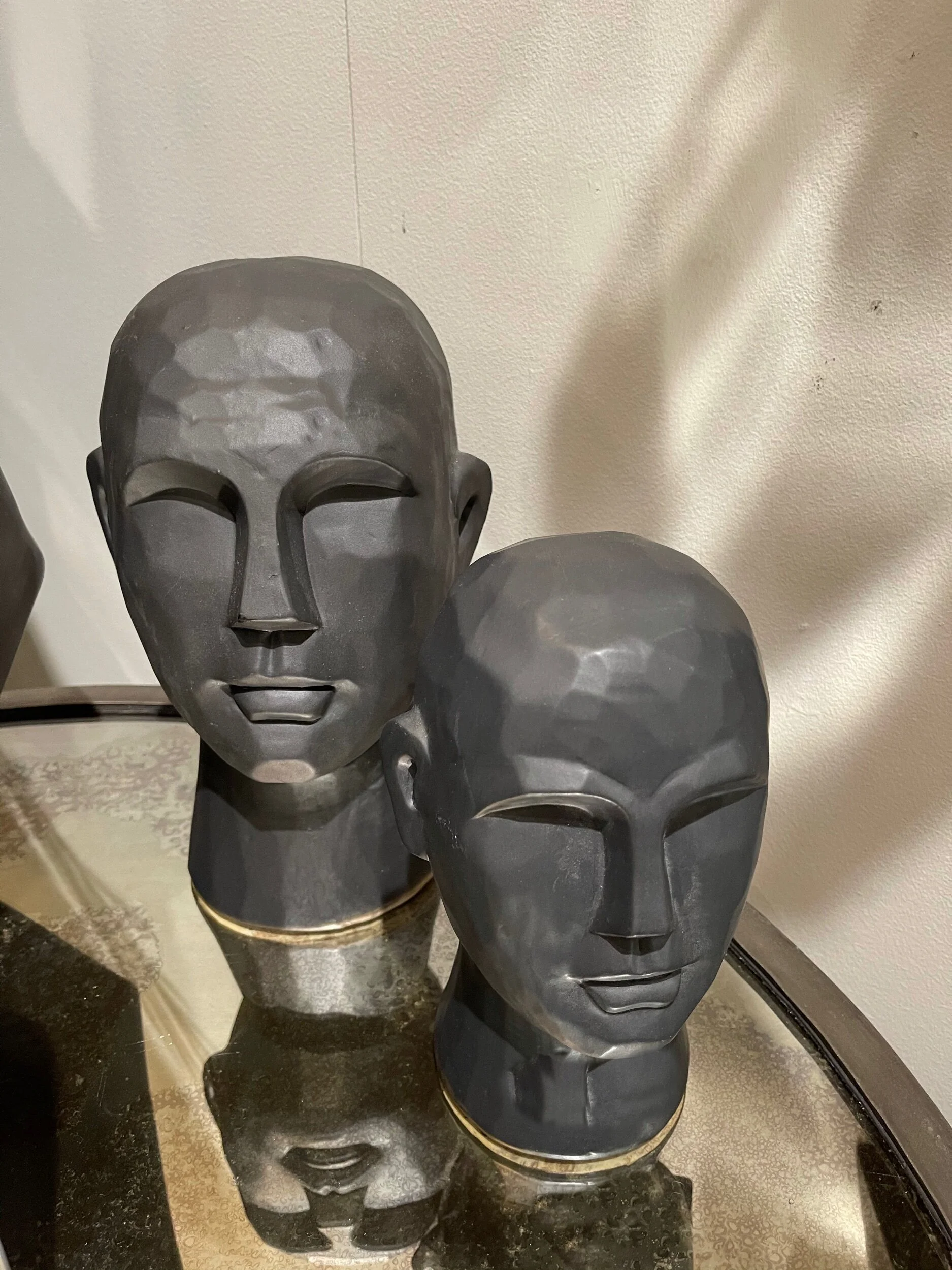 Gris Geometric Bust Collection Black Decor Object Head
