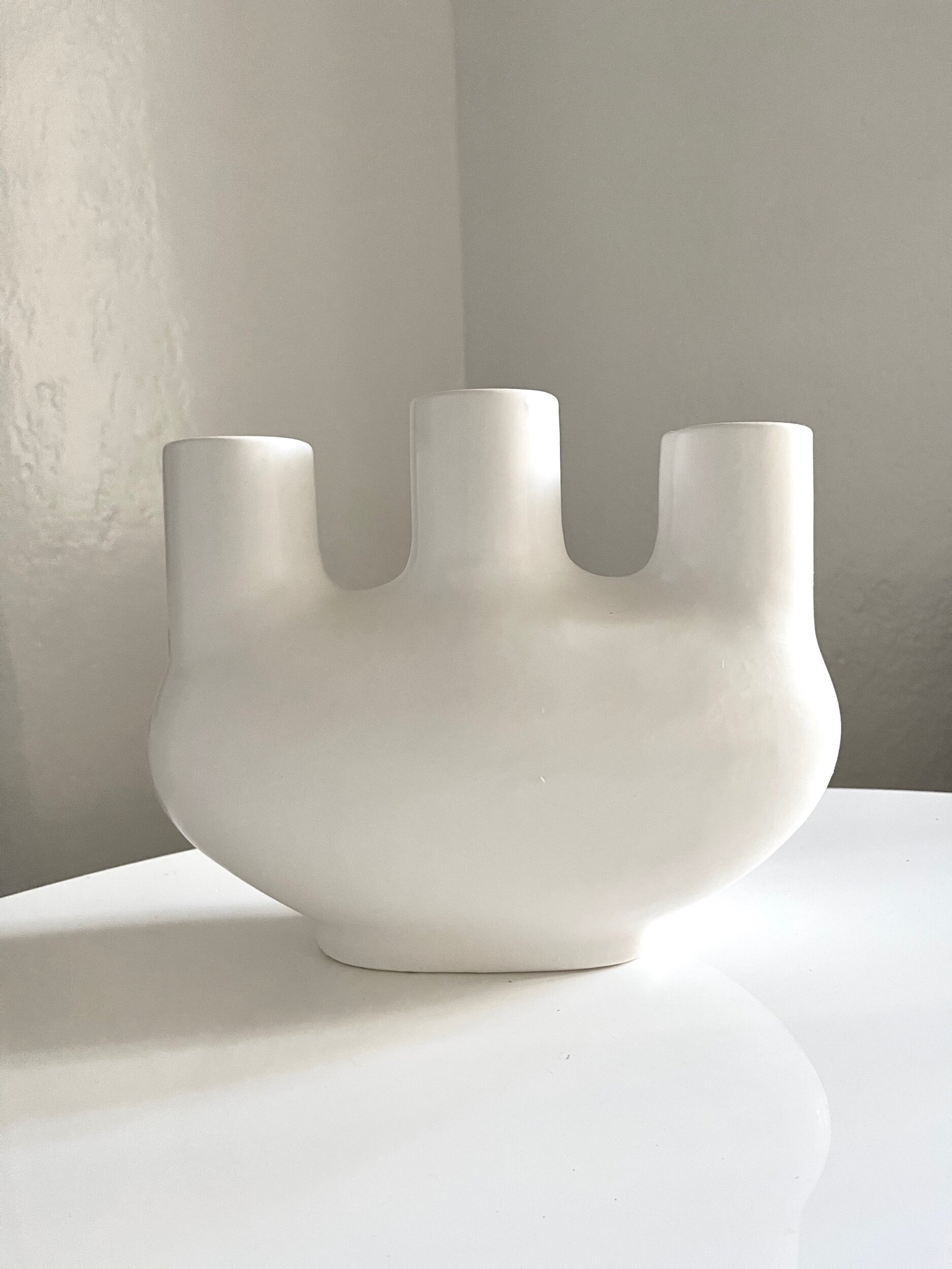 matte white abstract vase