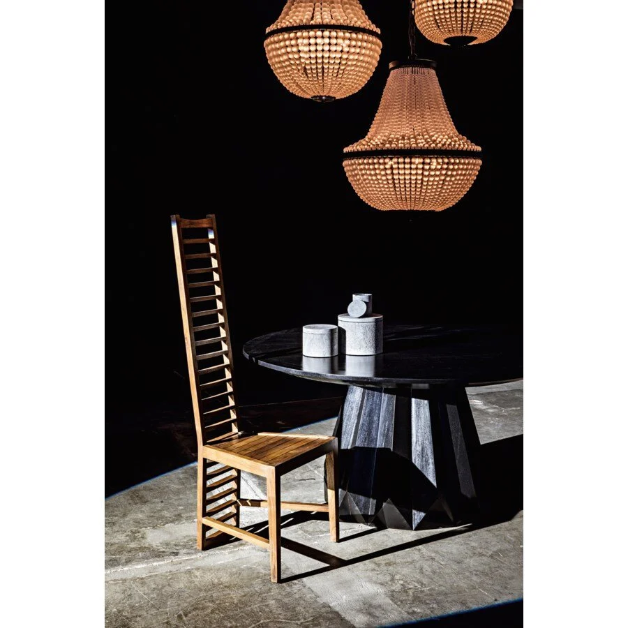 Brosch Mahogany Round Black Dining Lifestyle