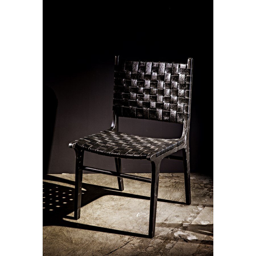 Dede Black Leather Dining Chair