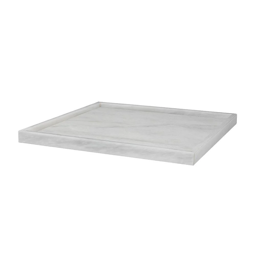 White Pearl Marble Square Serving Designer Decor Tray