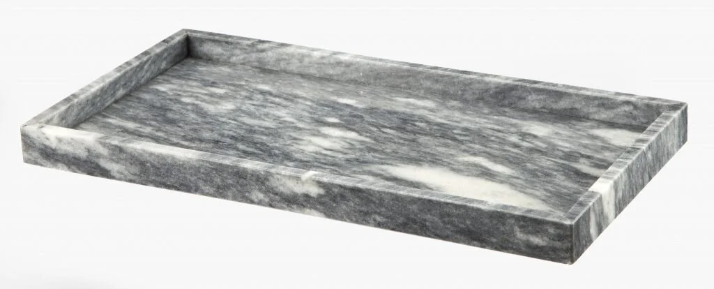 Cloud Grey Marble Vanity Tray Designer Home Decor