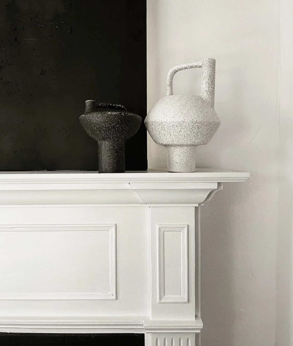 Black and White Volcanic Abstract Vase