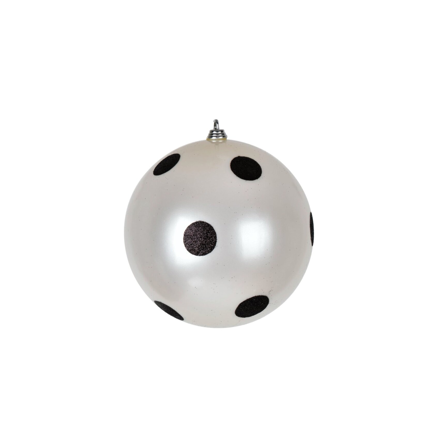 Black and White Polka Dot Ball Ornament