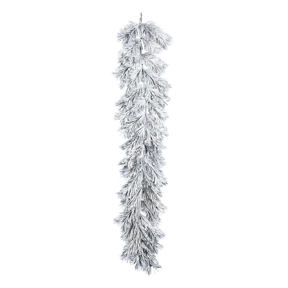 White Frosted Pine Holiday Garland