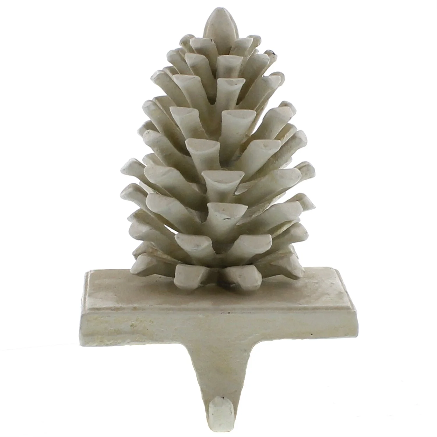 Ivory Rustic Cast Iron Pinecone Stocking Hook