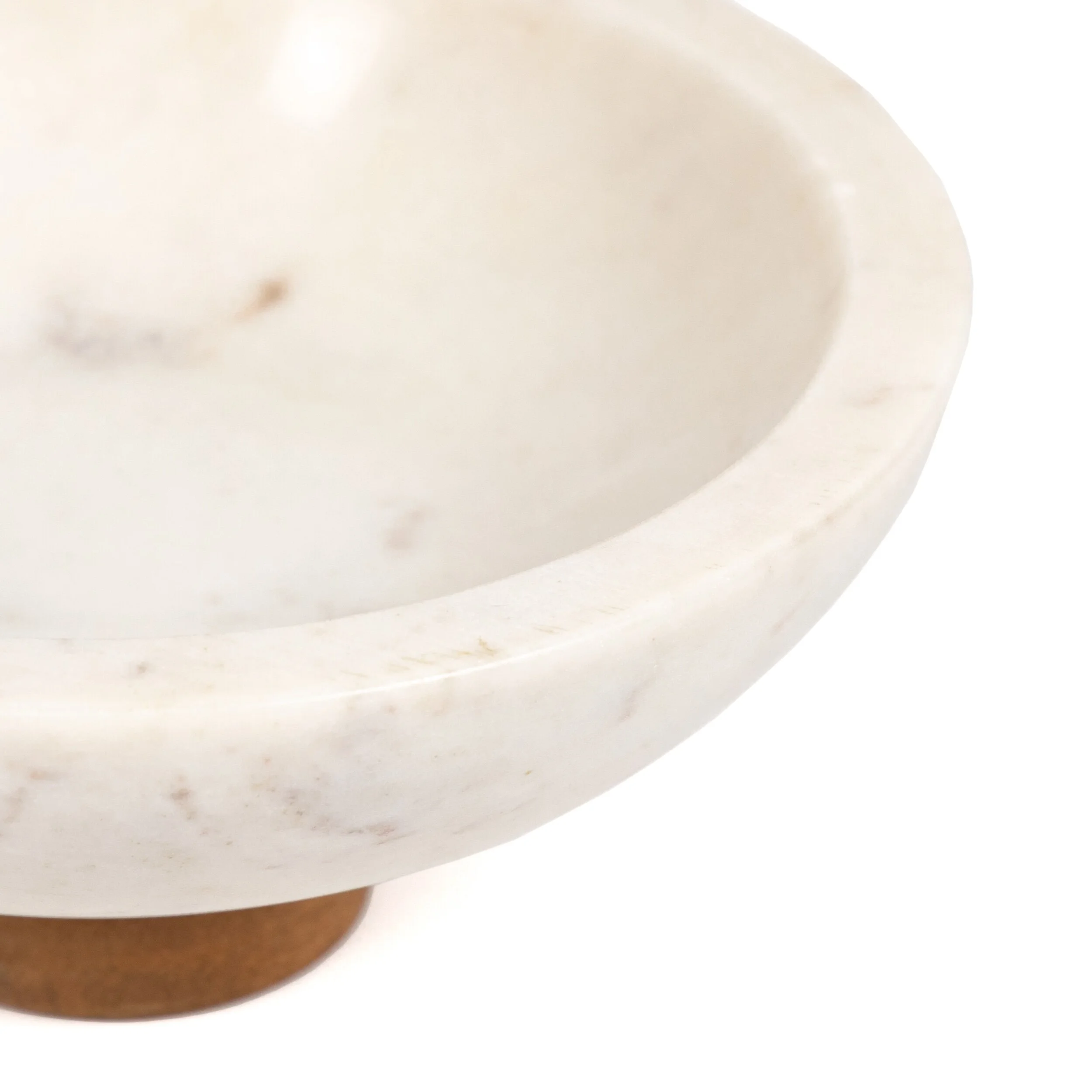 Ivory Marble Wood Base Designer Decor Bowl
