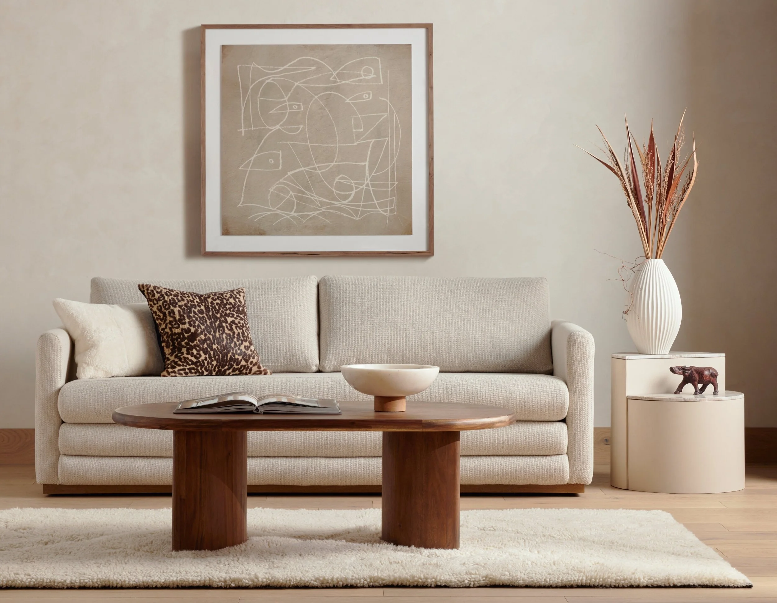 Ivory Marble Wood Base Designer Decor Bowl