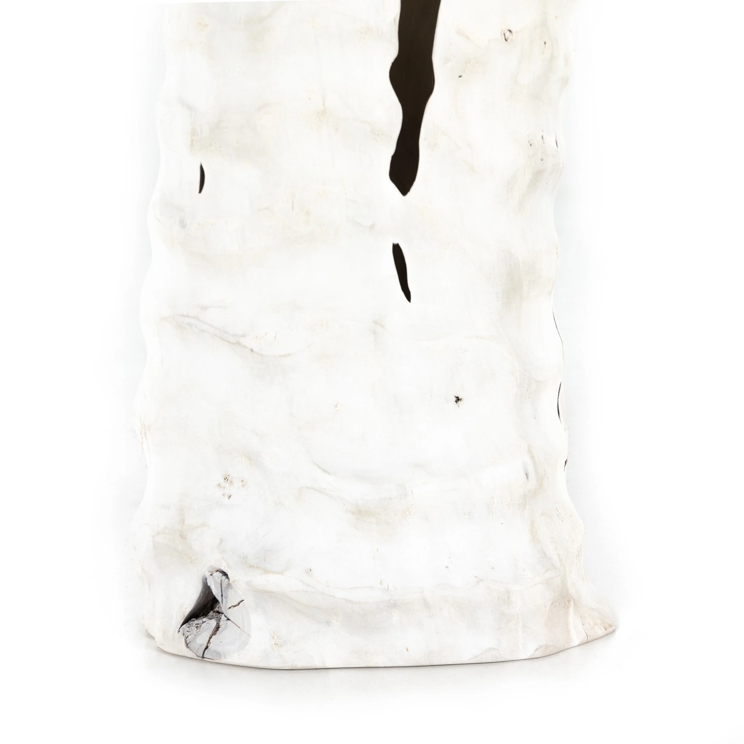 White Mixed Reclaimed Wood Floor Modern Vase Details