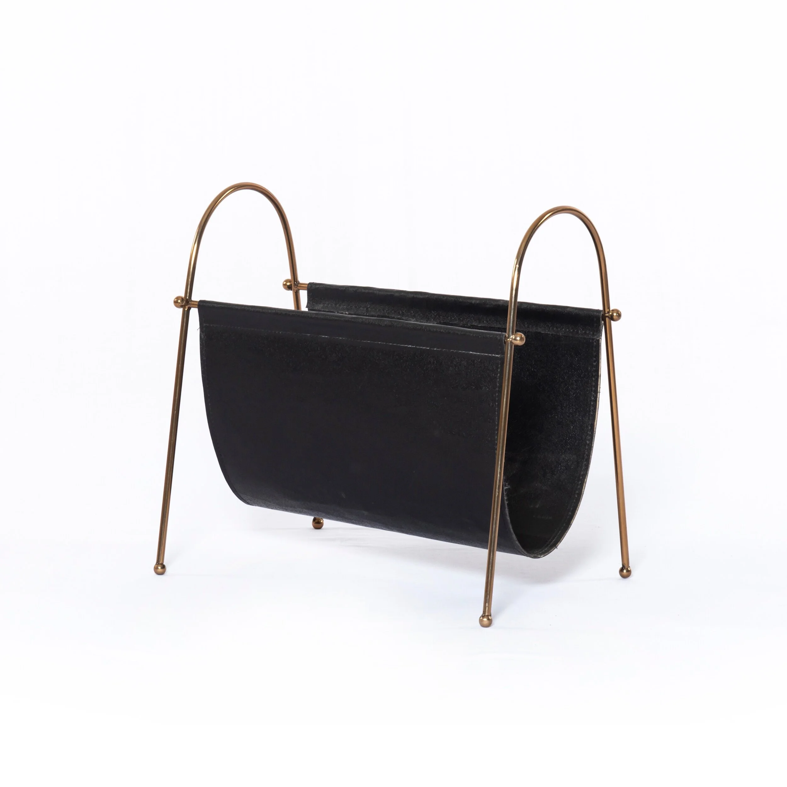 A-frame Black Faux Leather Magazine Rack Decor Storage