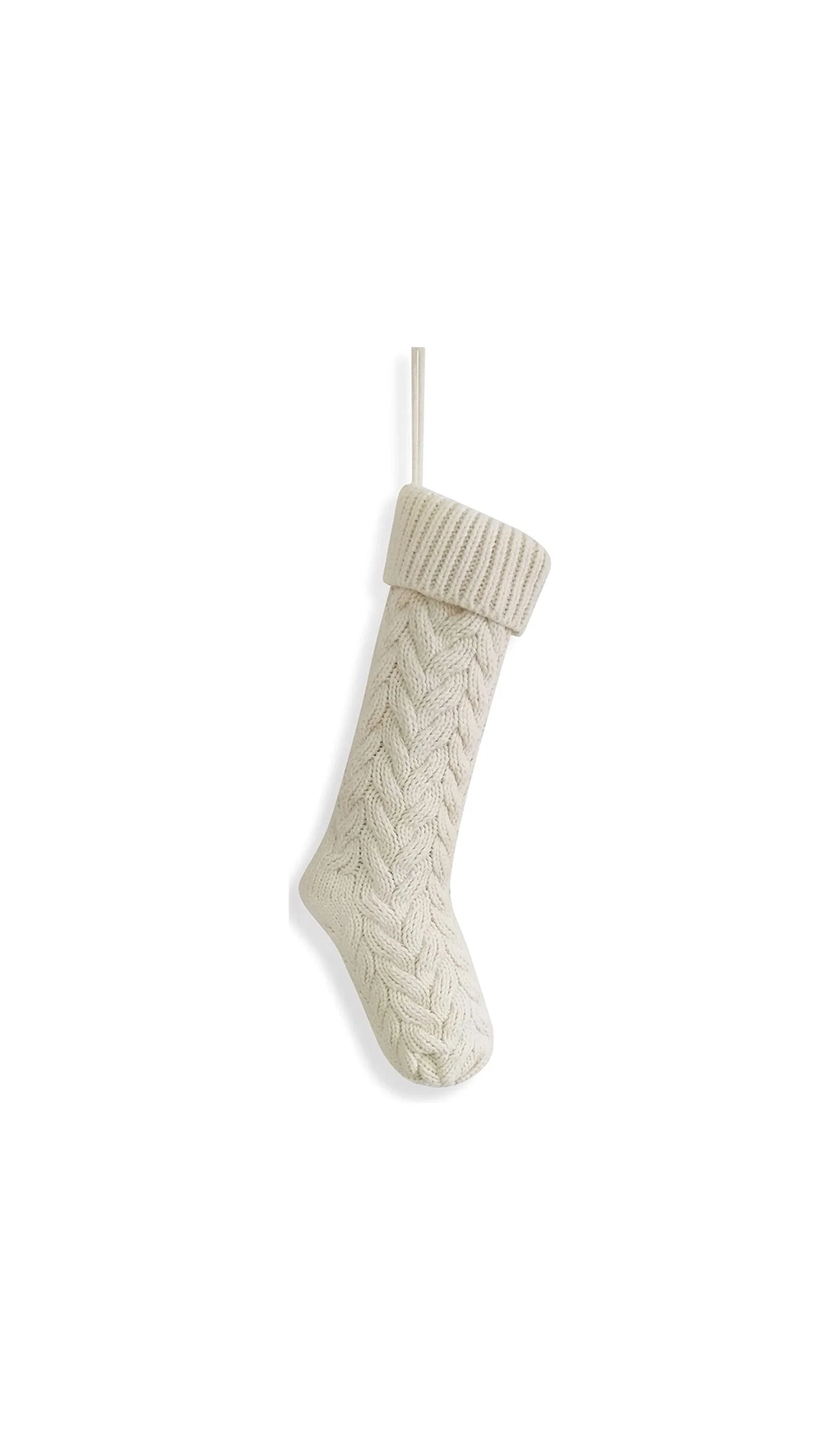 Ivory Classic Cable Knit Stocking