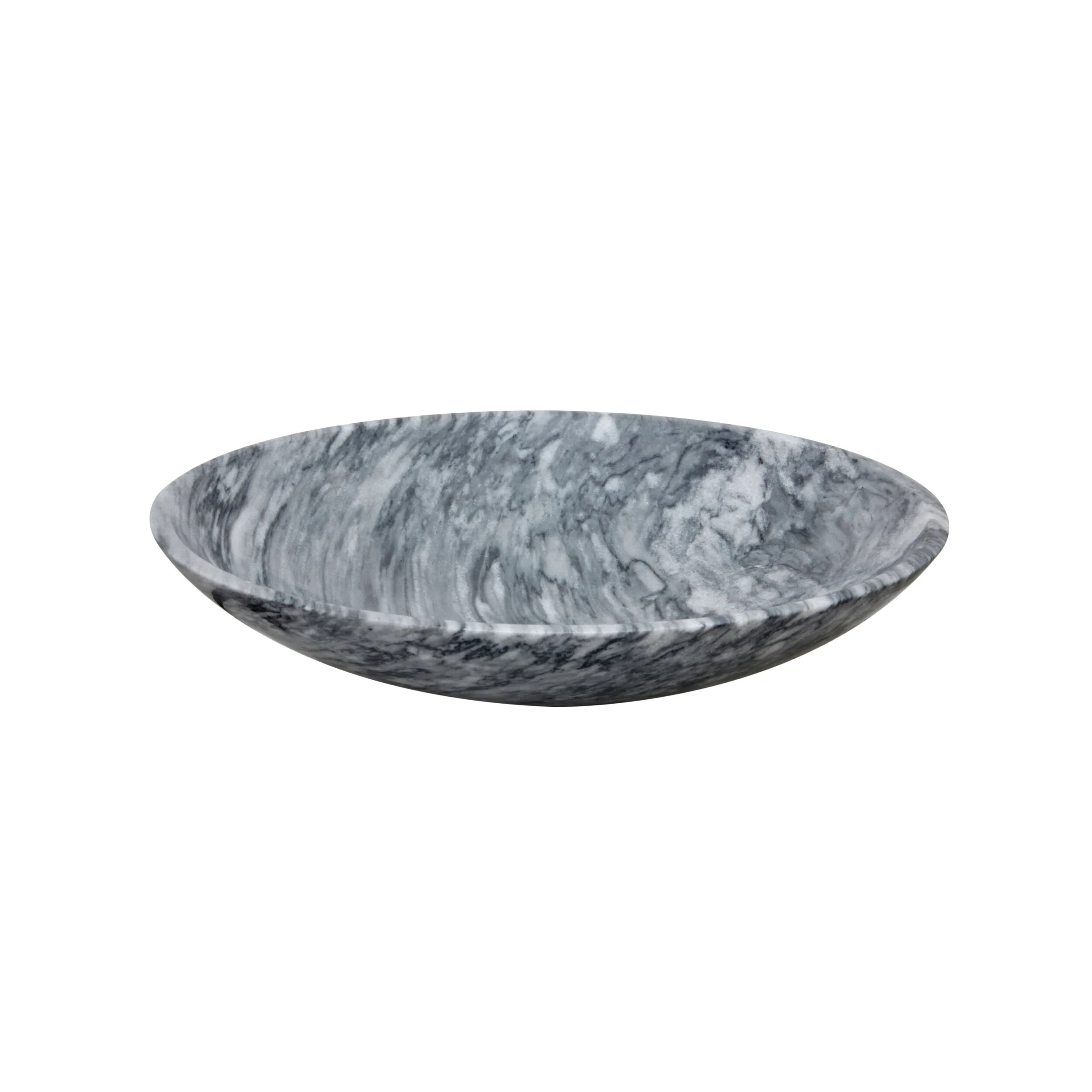 Tiffany Solid Marble Flared Grey Classic Centerpiece Bowl
