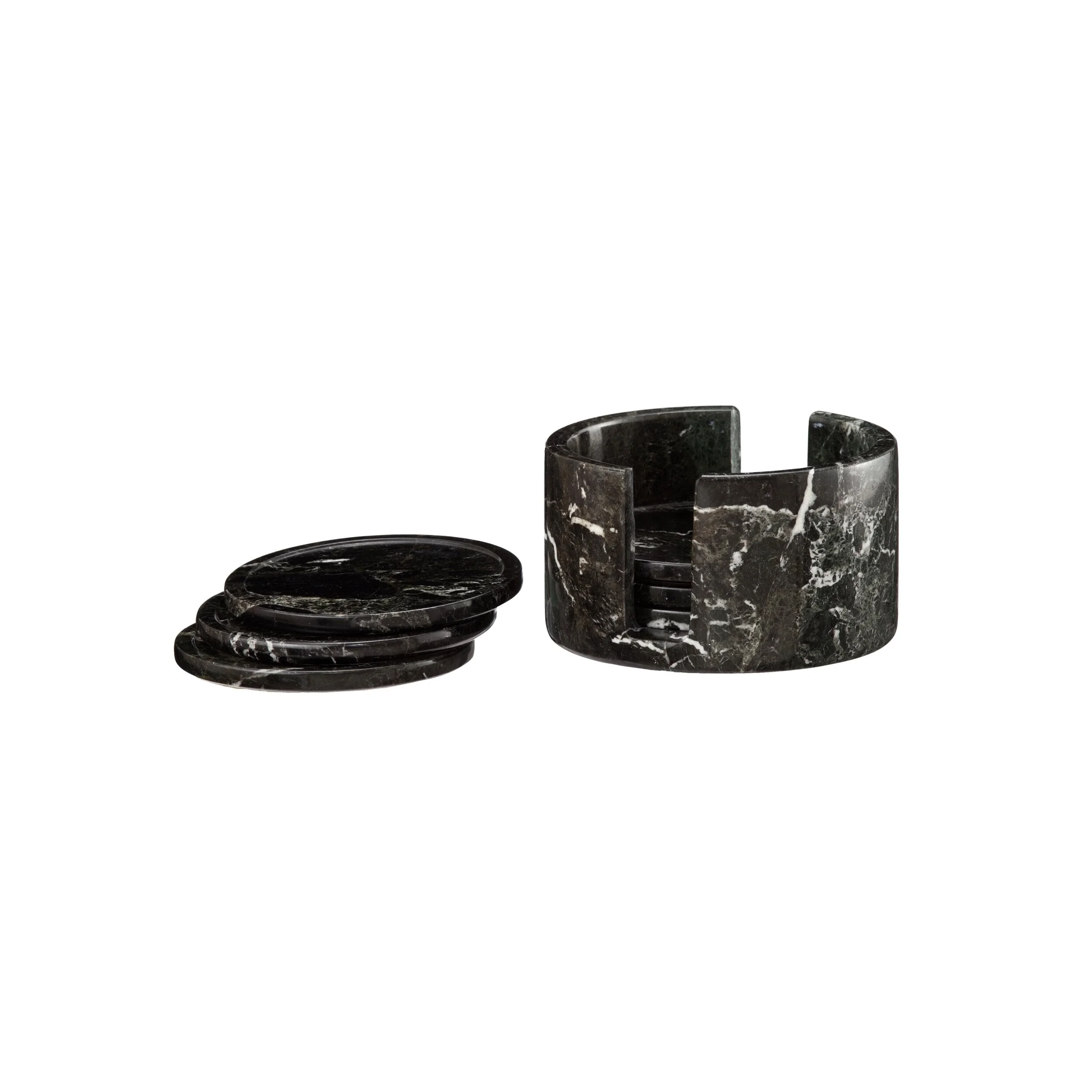 black marble coaster set