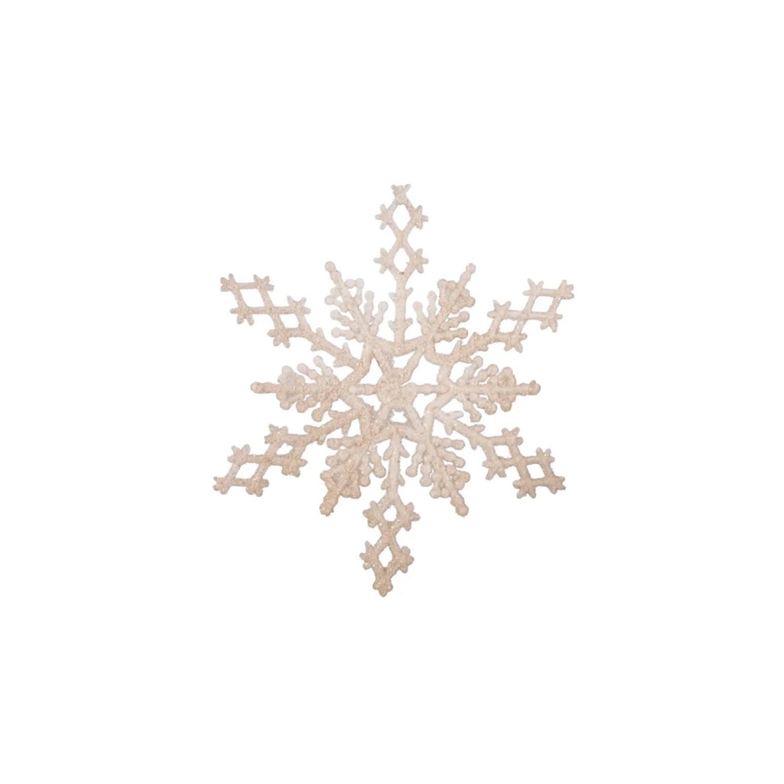 Ivory Glitter Snowflake Holiday Ornament Set