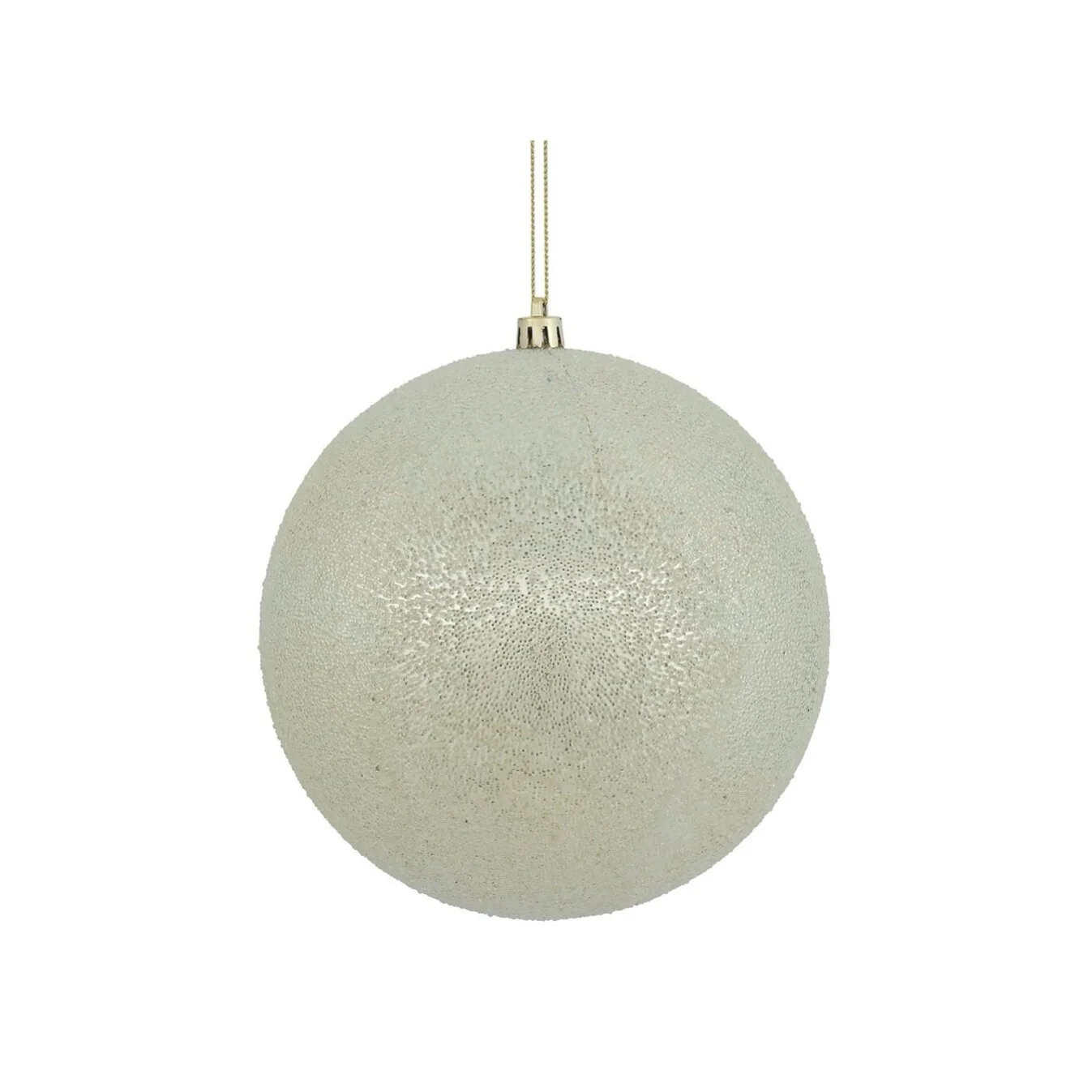 XL Champagne Iced Glitter Modern Ball Ornament