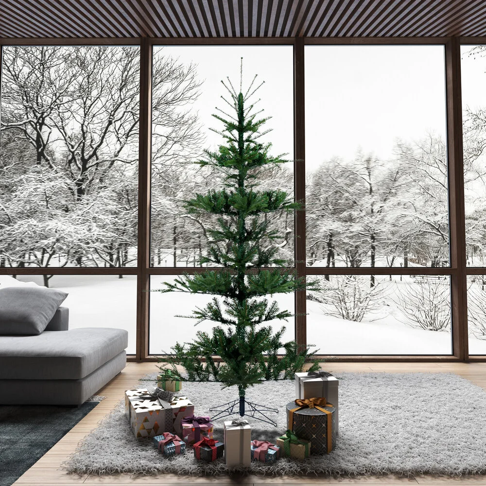 Modern Yukon Prelit Artificial Christmas Tree Winter Cabin