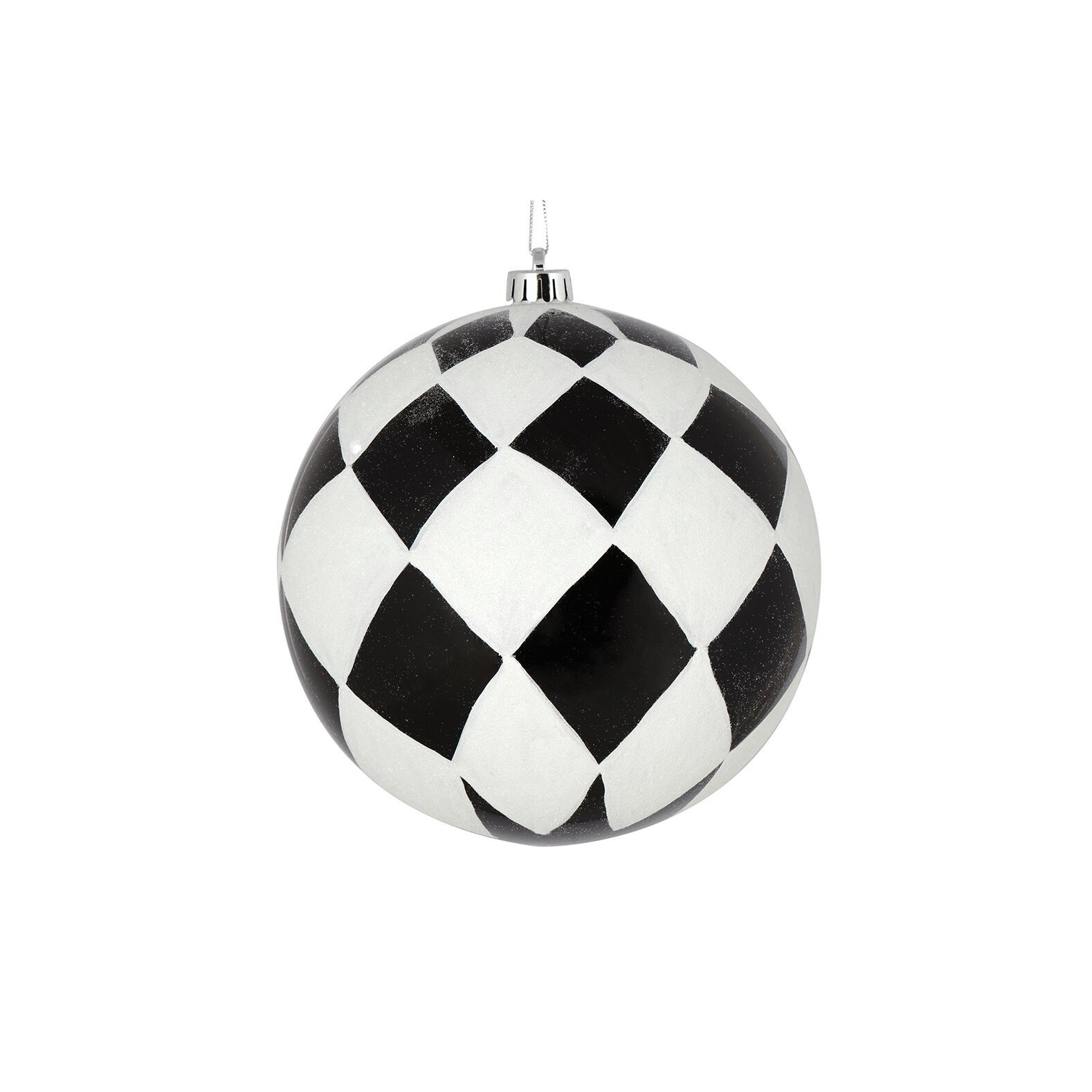 Black and White Checker Ornament Set