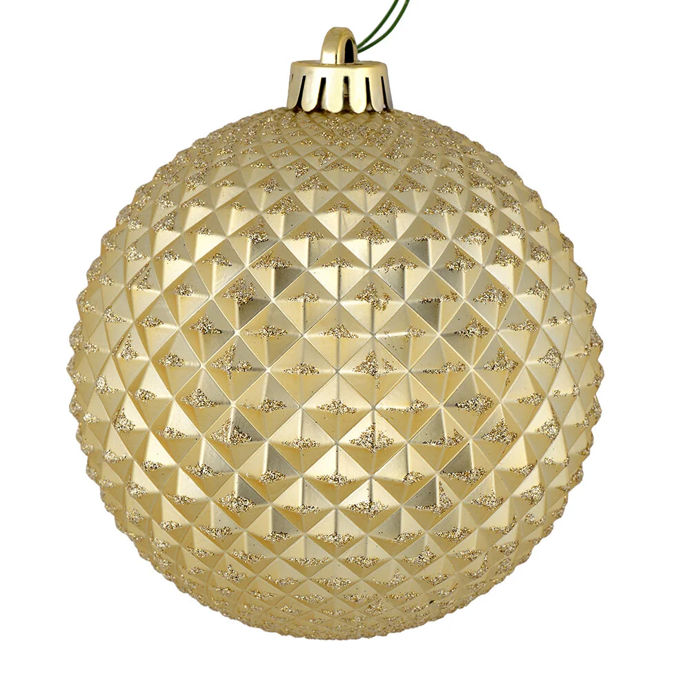 Champagne Gold Durian Glitter Ball Ornament Set