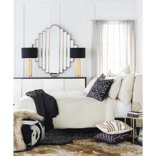 Modern Black Woven Throw Fringe Styled