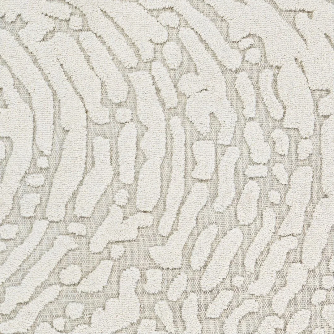 Ivory Taupe Abstract Hand Tufted Low Pile Rug Swatch