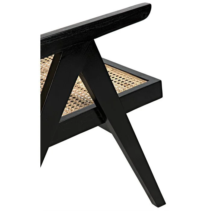James Relax Black and Natural Cane Armchair