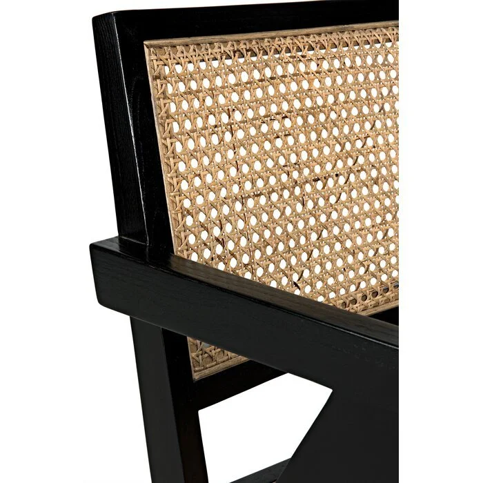 James Relax Black and Natural Cane Armchair