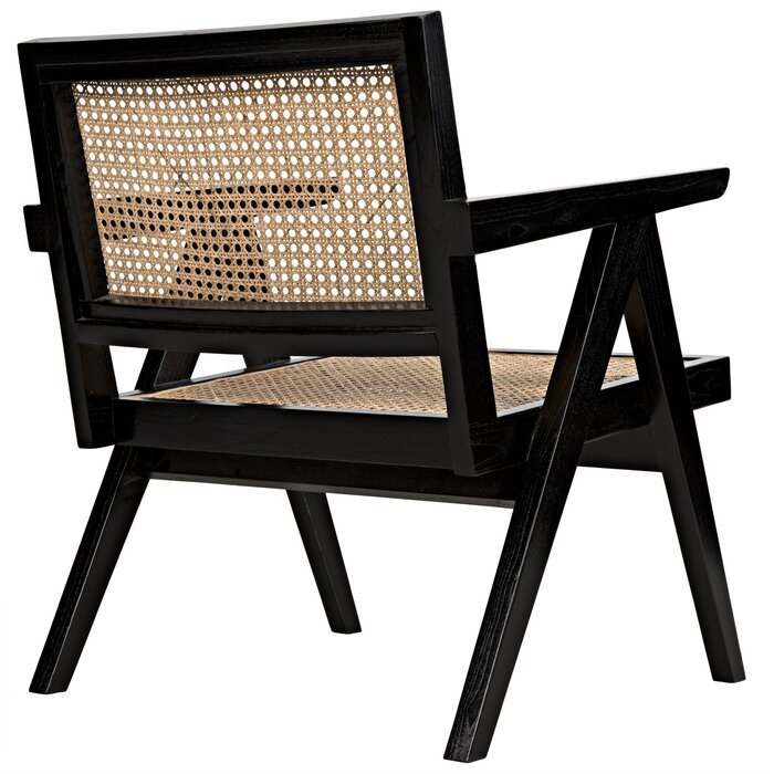 James Relax Black and Natural Cane Armchair