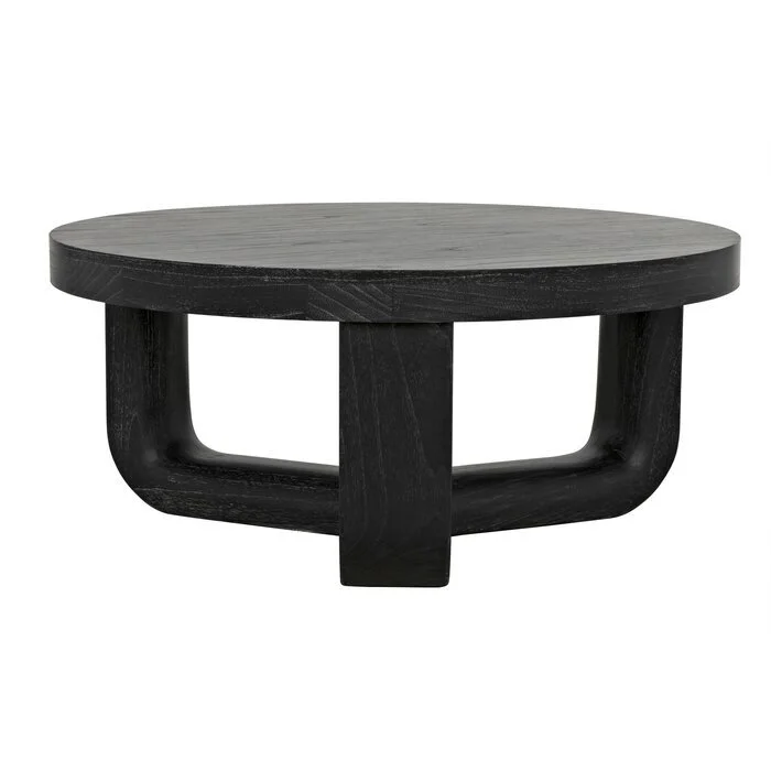 Black Cinder Mahogany Round Coffee Table