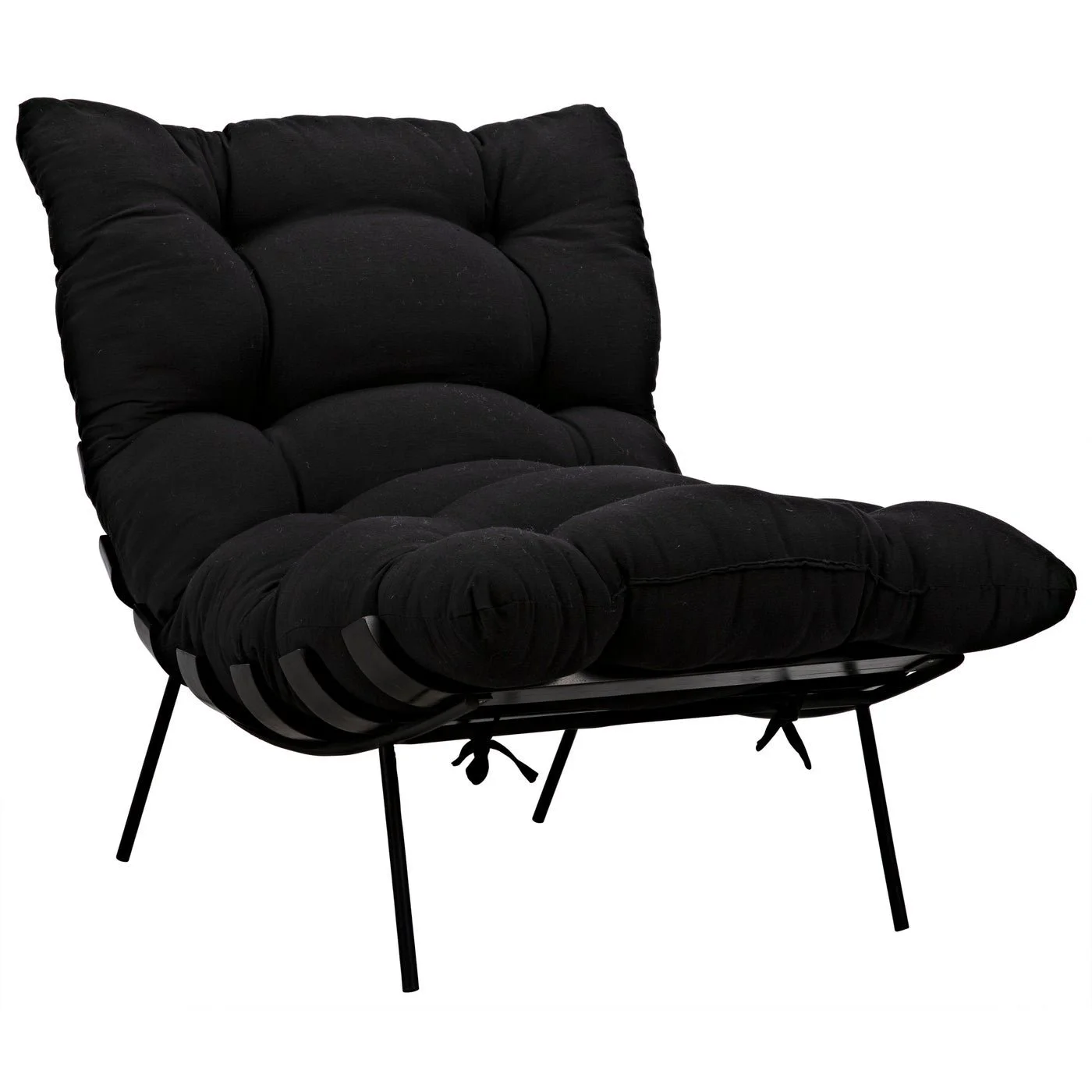 Hanzo Black Lounge Chair Steel Legs