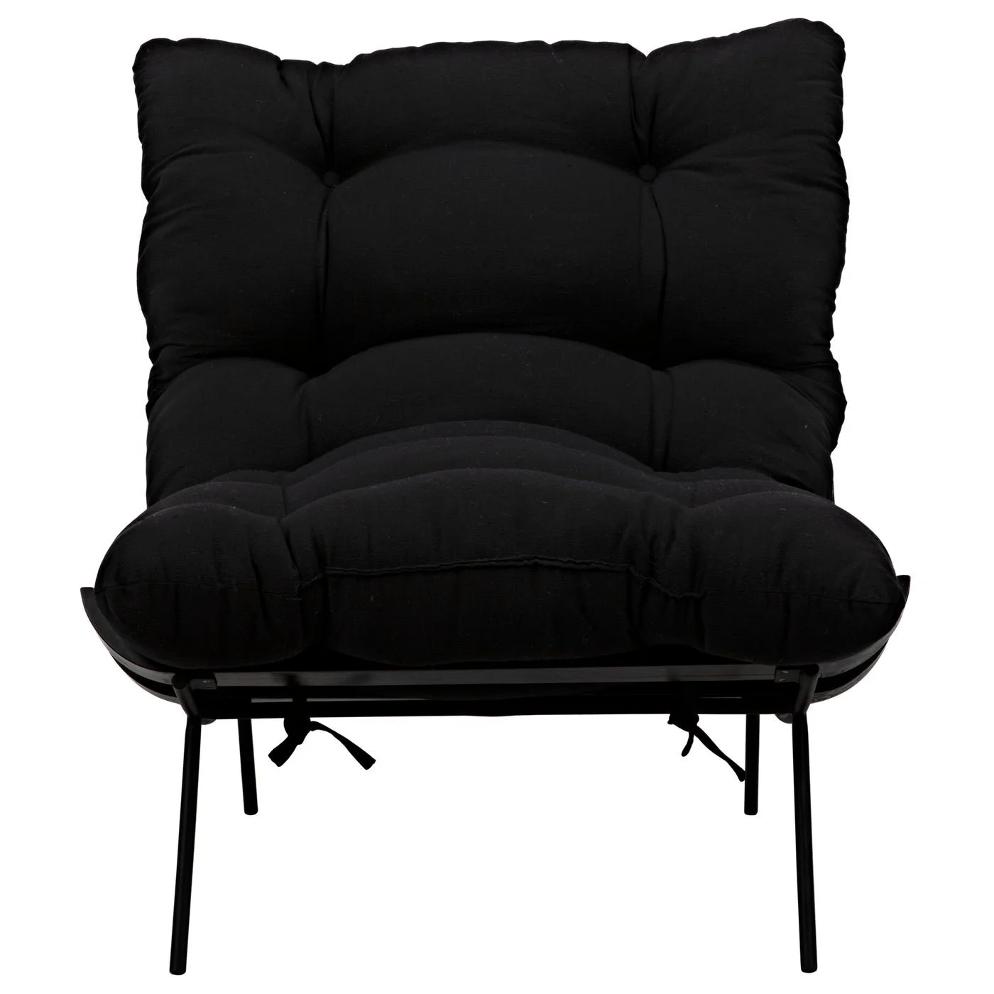 Hanzo Black Lounge Chair Steel Legs