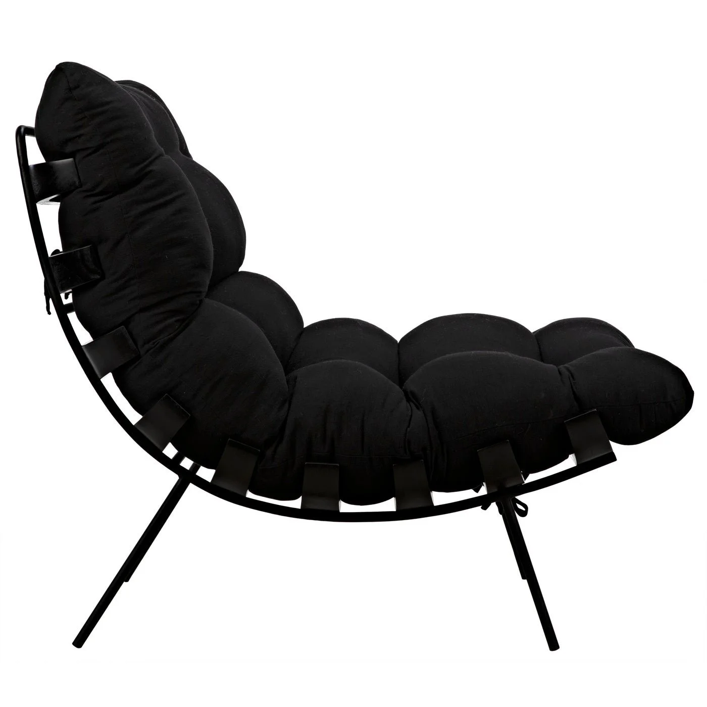 Hanzo Black Lounge Chair Steel Legs