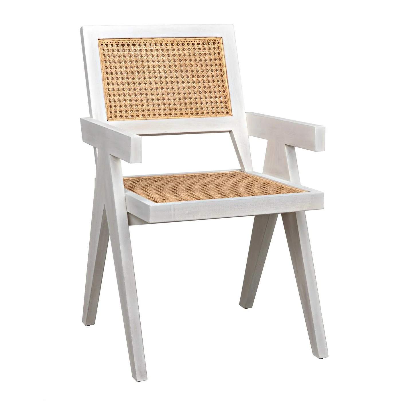 Jude Whitewash Cane Dining Chair