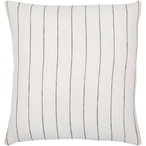 East Hampton Linen Stripe Pillow Black and White