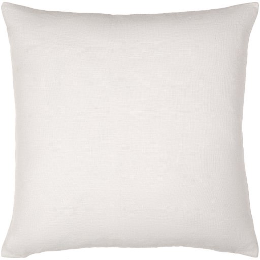 Cool White Classic 100% Linen Throw Pillow