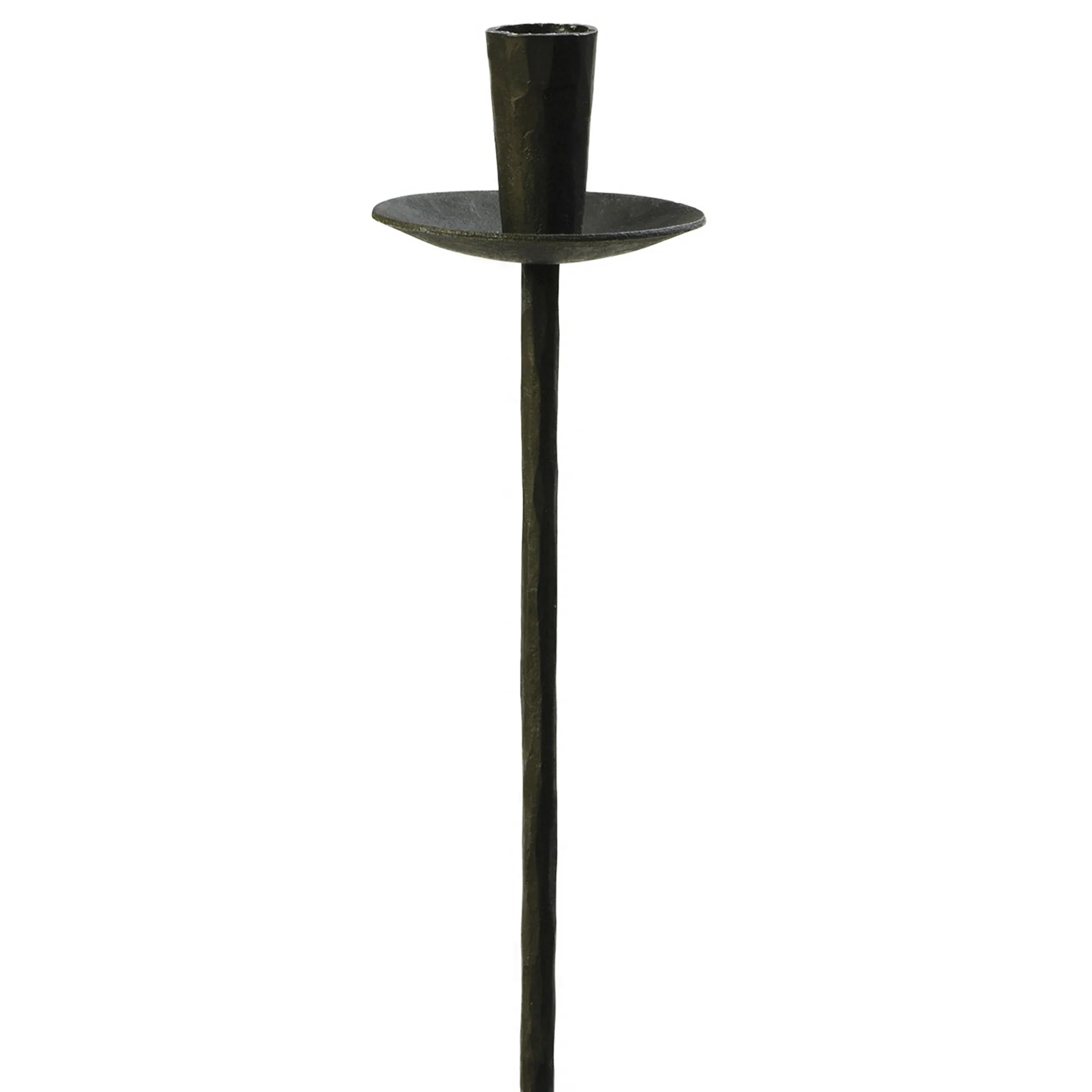Black Tall Forged Iron Taper Holder Garden Stake Candlelight