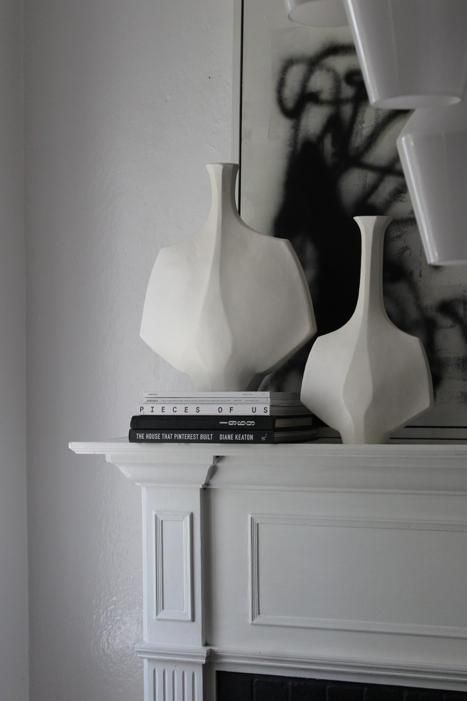 Hane Vessel White Handmade Mid-Century Modern Sculpture Styled Home