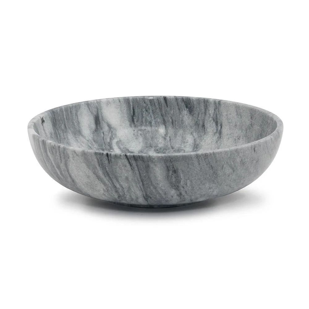 Cloud Grey Solid Marble Designer Serving Decor Bowl Small