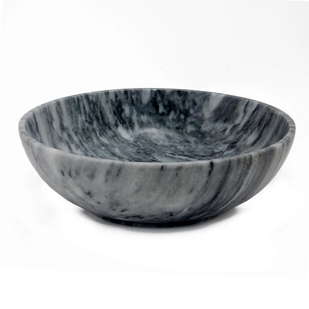 Cloud Grey Solid Marble Designer Serving Decor Bowl Large